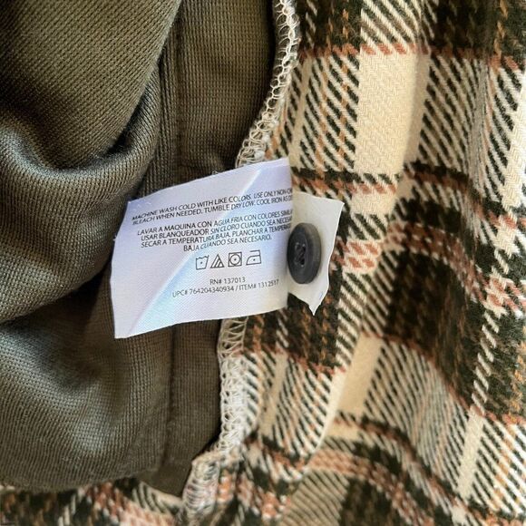Orvis Plaid Flannel Button Shirt Men Cotton Green Brown Check Soft Heavy Medium - Picture 9 of 9